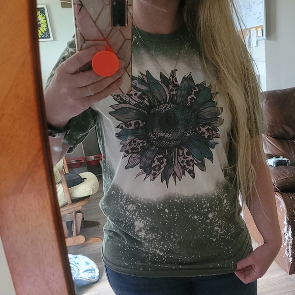 Army print sunflower acid tee - Picture 2 of 3